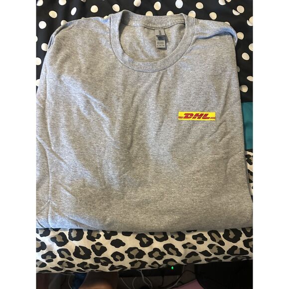 DHL Express Graphic T-Shirt GreyCrewneck LogoLeft Chest Men'sSize 5XL Big & Tall
